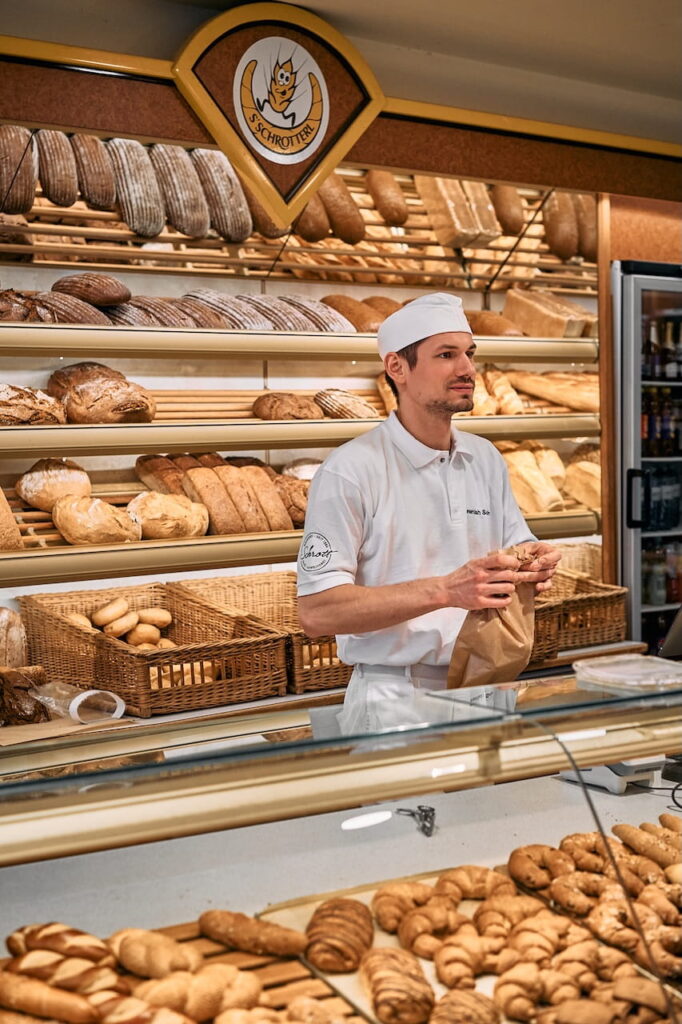 In der Bäckerei Schrott wird täglich frisch gebacken.